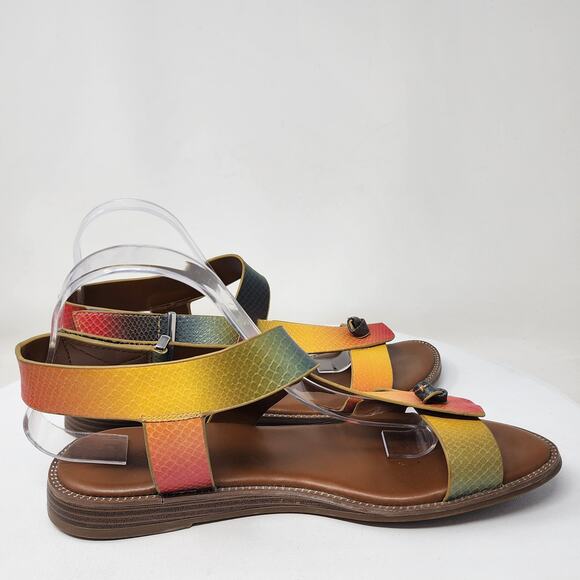 Franco Sarto Glenni Sandals Women 9.5M Multicolor Snake Faux Leather Open Toe - Picture 7 of 10